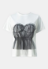 Noisy May NMREMA CORSAGE DETAIL - Apdrukāts T-krekls - bright white