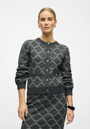 Strickjacke - dark grey melange