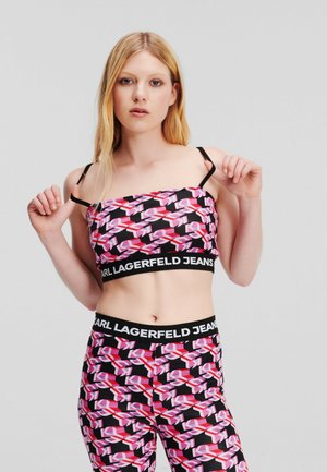 Karl Lagerfeld Jeans MONOGRAM JERSEY BANDEAU - Felső - pink monogram pattern