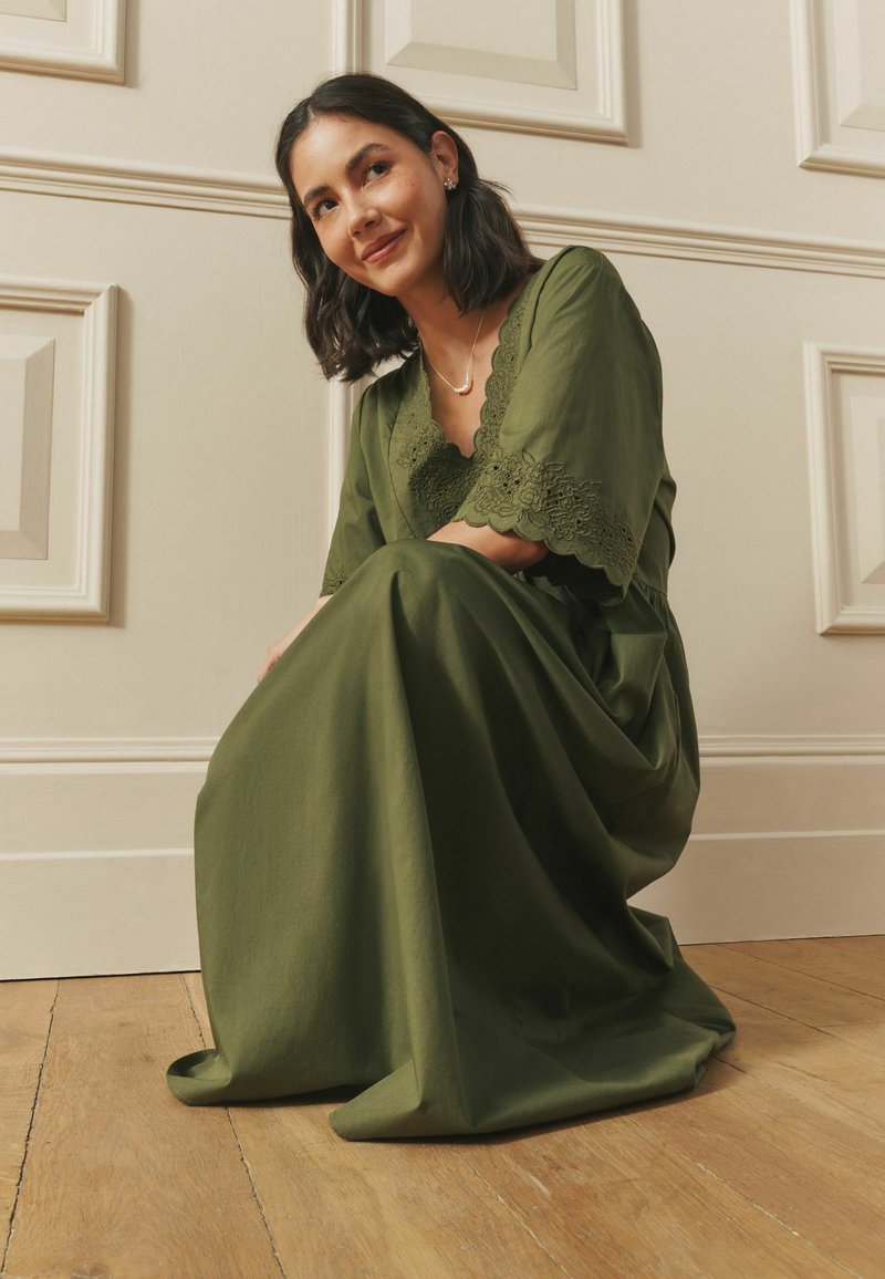 Laura Ashley Maxi dress - khaki green/green - Zalando Laura Ashley Maxi dress - khaki green/green - Zalando