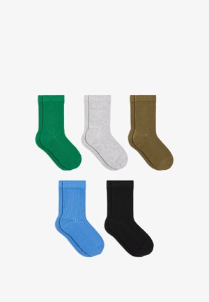 ARKET, ARKET RIB KNIT SOCKS, 5 PAIRS UNISEX - Chaussettes - green
