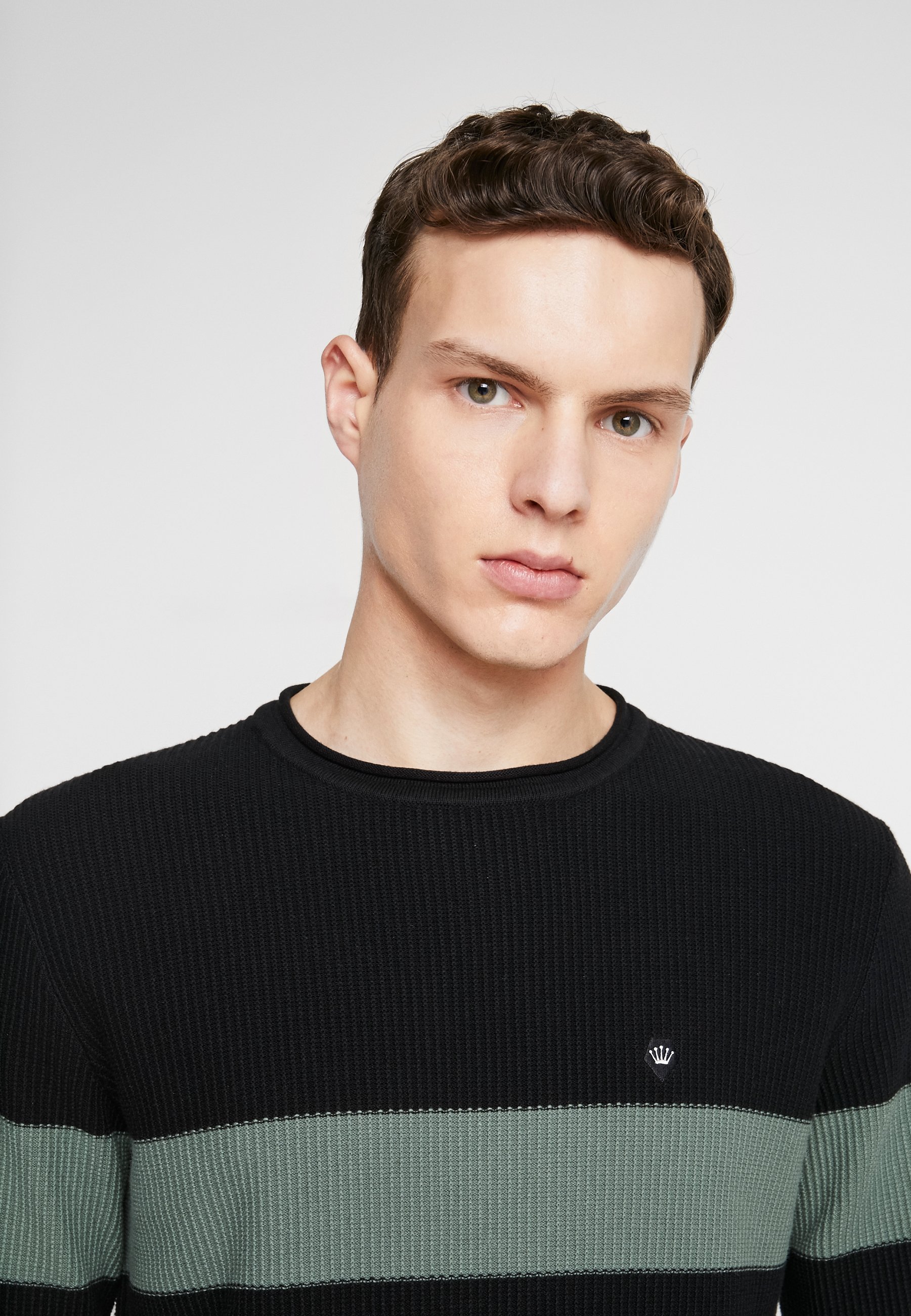 Junk De Luxe STRUCTURE KNIT STRIPE JUMPER Trui black Junk De Luxe Trui black Zalando.nl
