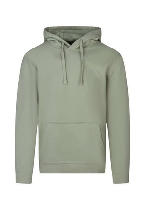 Sweat à capuche vert clair avec poche avant et cordons, avec petit logo « Teddy Smith » sur la poitrine gauche.