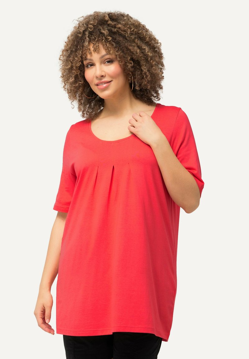 Ulla Popken T-shirt basic - dark coral