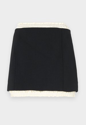 Victoria Beckham RUCHED DETAIL MINI SKIRT - Mini skirt - black