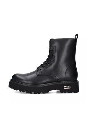 Enkellaarsjes met plateauzool - black