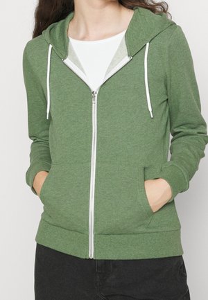 Mikina na zip - mottled dark green