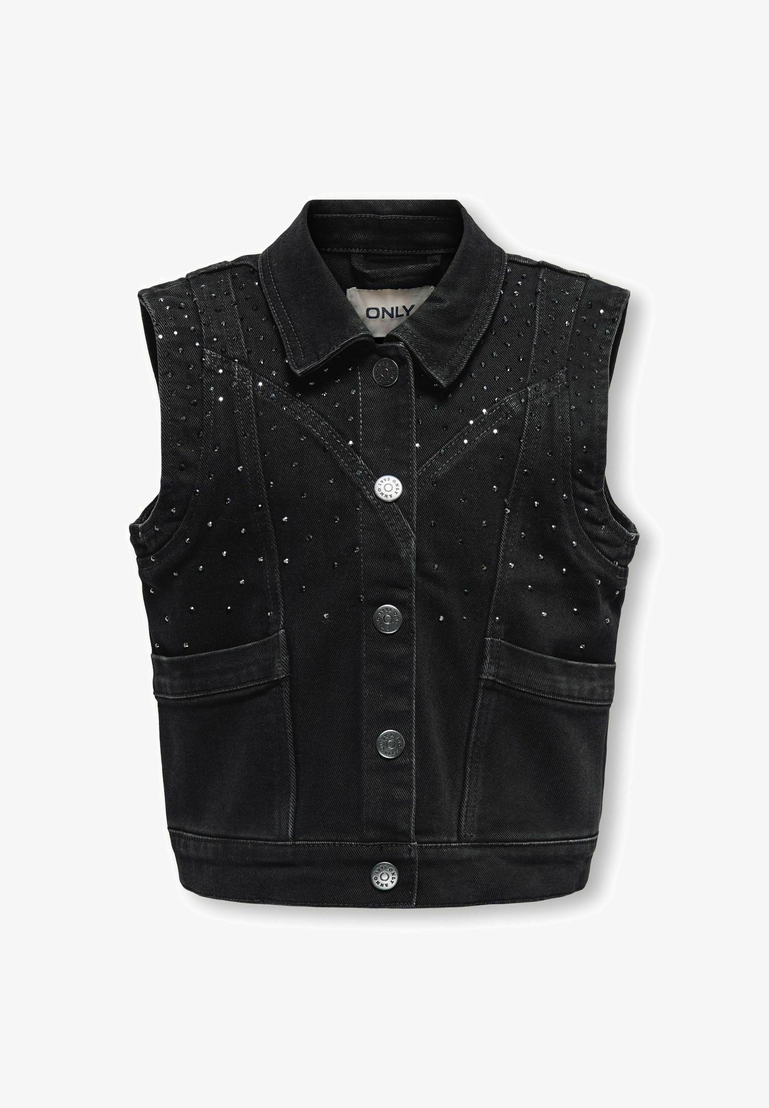 ONLY GIRLS Veste sans manches washed black/denim noir