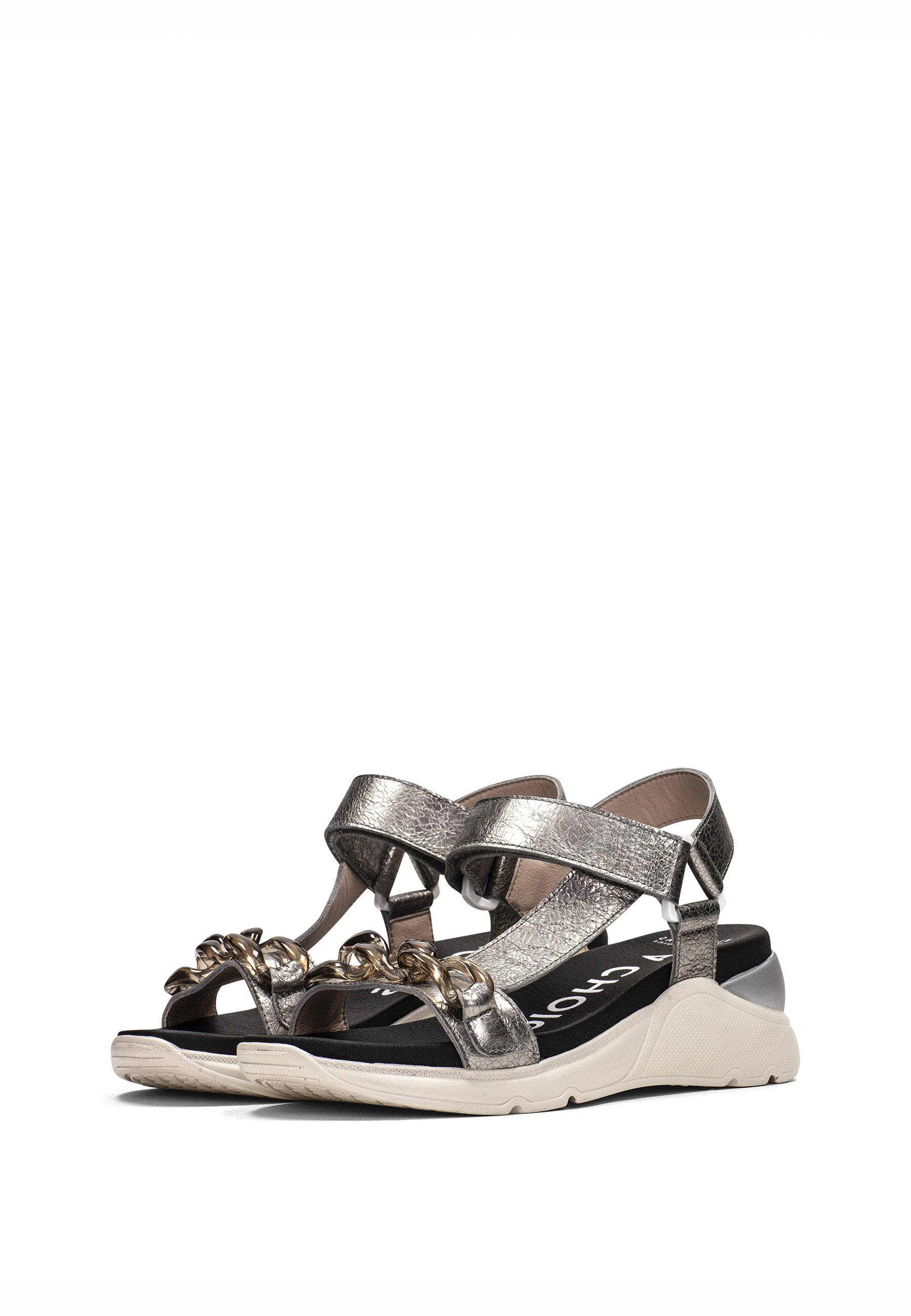 Hispanitas GALIA - Sandalias de cuña - lead/gris metalizado - Zalando.es