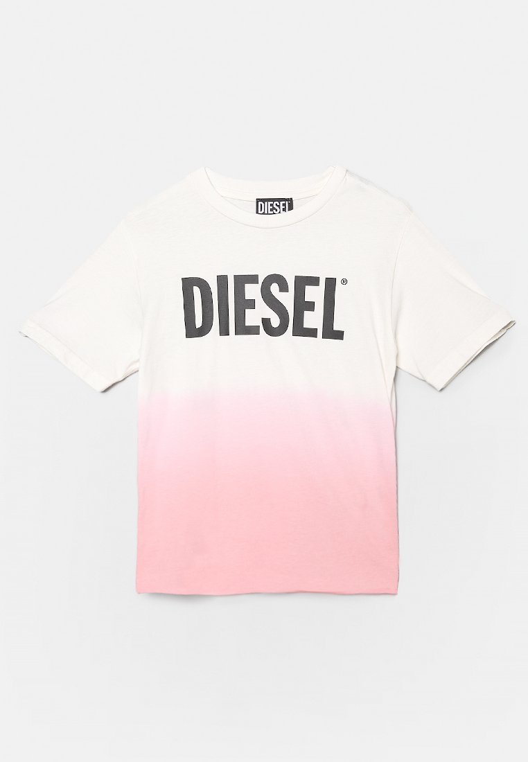 Diesel T-shirt print donkerroze