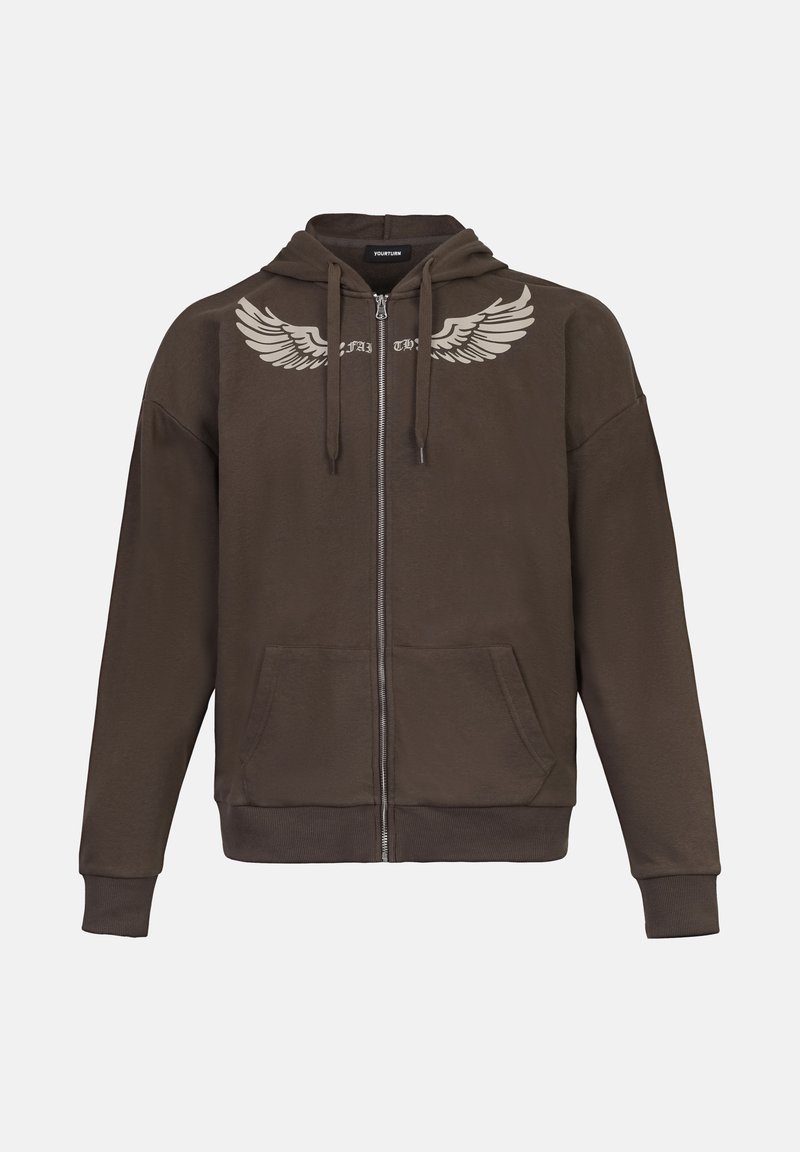 YOURTURN Sweater met rits bruin YOURTURN Sweater met rits bruin