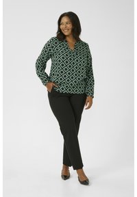 Kaffe Curve KCMIRTA TILLY - Blouse - black deep green geometric
