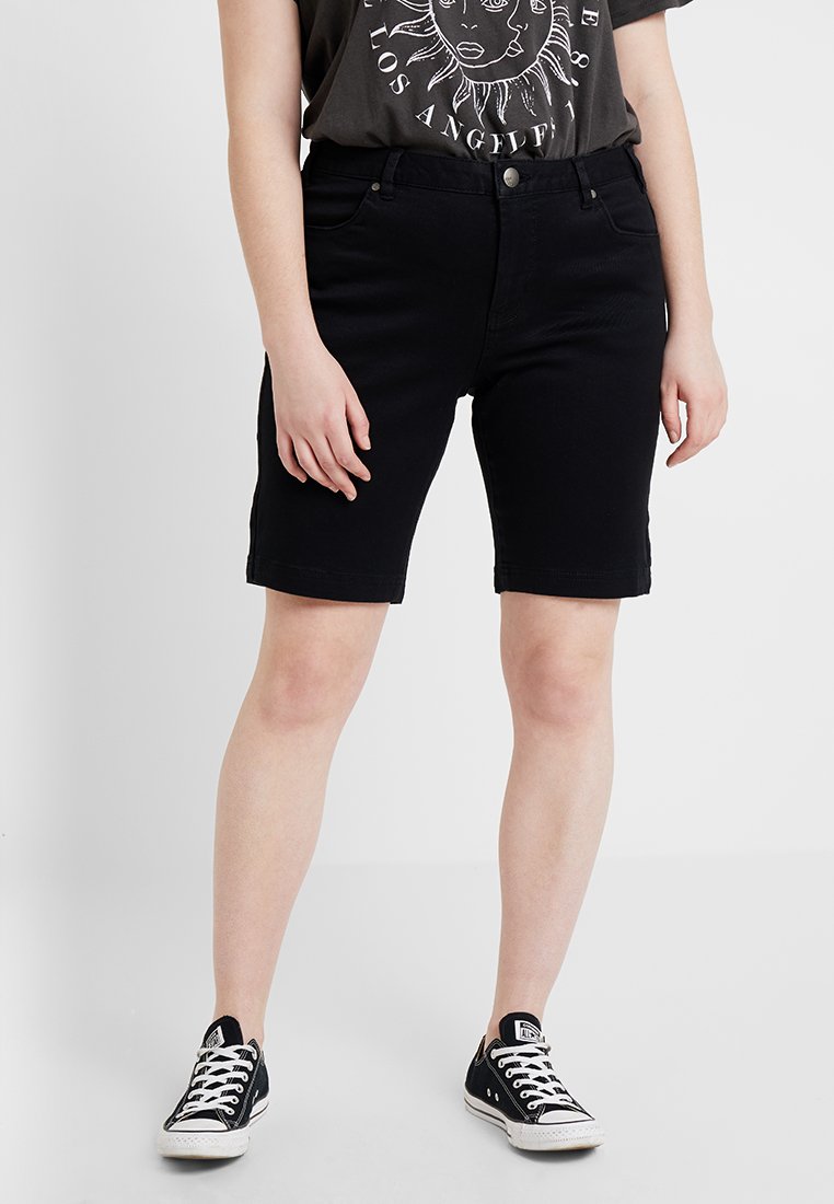 Zizzi EMILY SLIM LEG Shorts black soild/black Zalando.co.uk