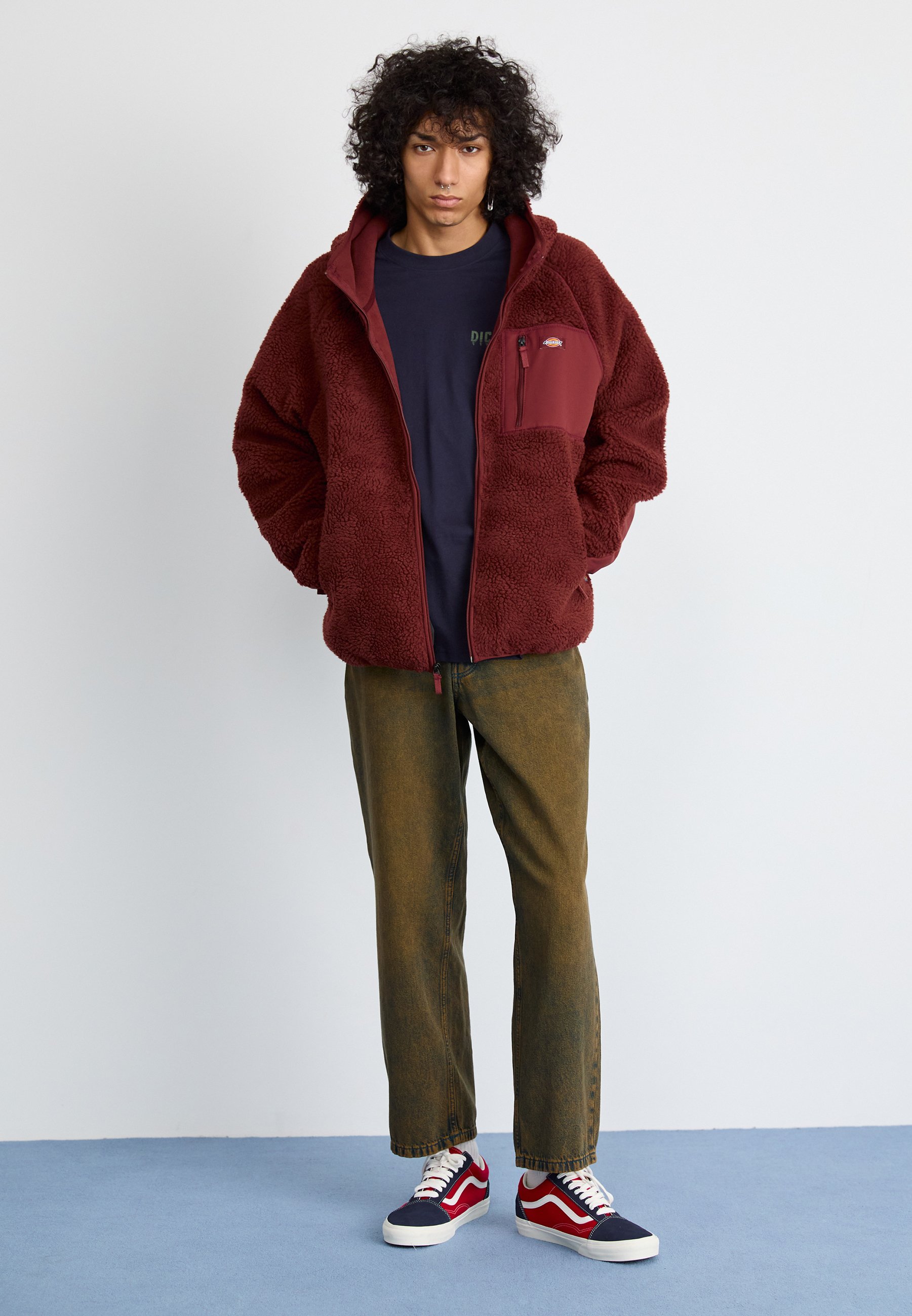Dickies CENTRAL HOODED - Forro polar - andorra/burdeos - Zalando.es