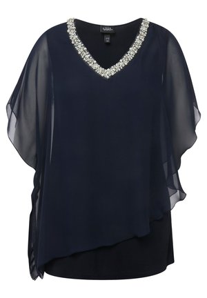 Ulla Popken DOPPELLAGIG V-AUSSCHNITT HALBARM - Blouse - dark blue