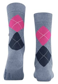 Burlington QUEEN - Sokken - blaugrau/pink/dunkelblau