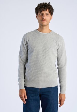 Lindbergh, LINDBERGH STRUCTURE O-NECK KNIT L/S - Jersey de punto - grey mel