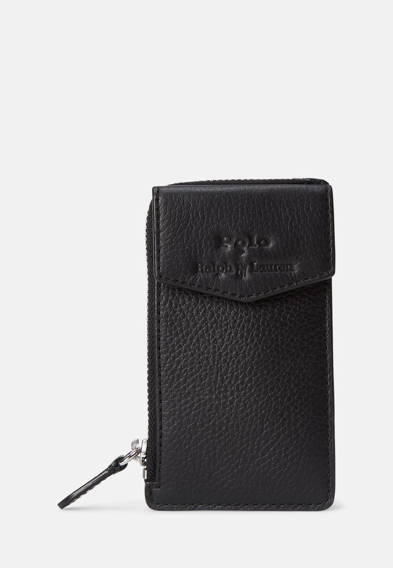 Polo Ralph Lauren PEBBLED LEATHER ZIP CARD CASE - Lompakko - black