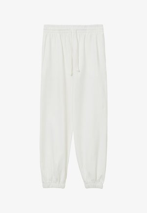 Pantaloni jogger leggeri e bianchi con vita elastica, cordino e polsini elasticizzati alle caviglie per una vestibilità a gamba affusolata.