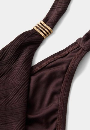 Mint Velvet, TEXTURED TIE SIDE BIKINI BRIEFS - Bikinibukser - chocolate brown