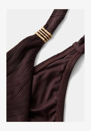 Mint Velvet, TEXTURED TIE SIDE BIKINI BRIEFS - Bas de bikini - chocolate brown