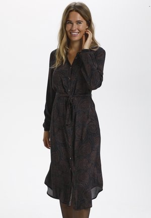 BPJULIA - Košilové šaty - black/brown round paisley