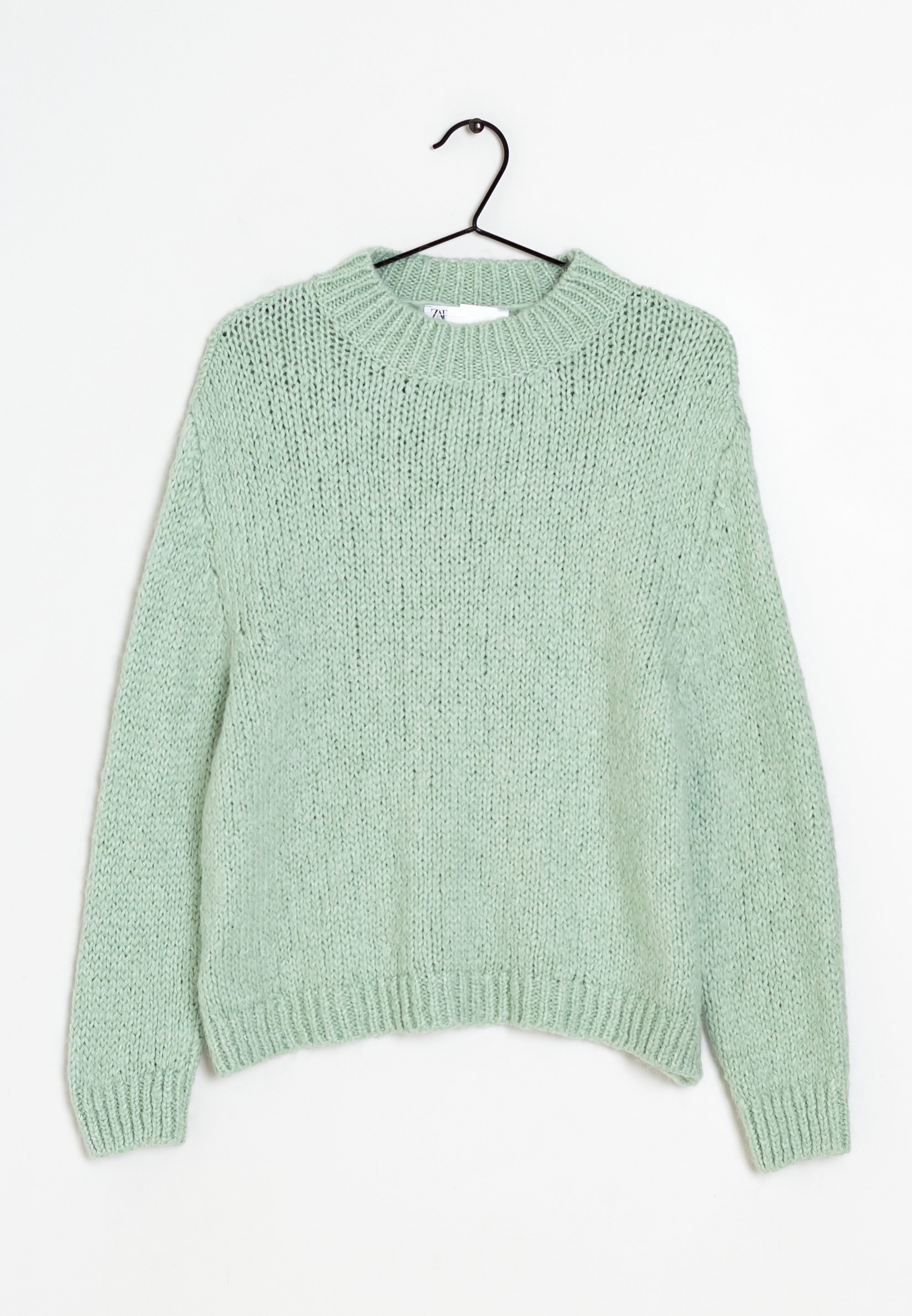 Zara Strickpullover green/mint (Pre-owned) Zalando