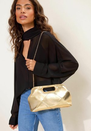 Lipsy, WEAVE TOP HANDLE CLUTCH - Väike käekott - gold-coloured