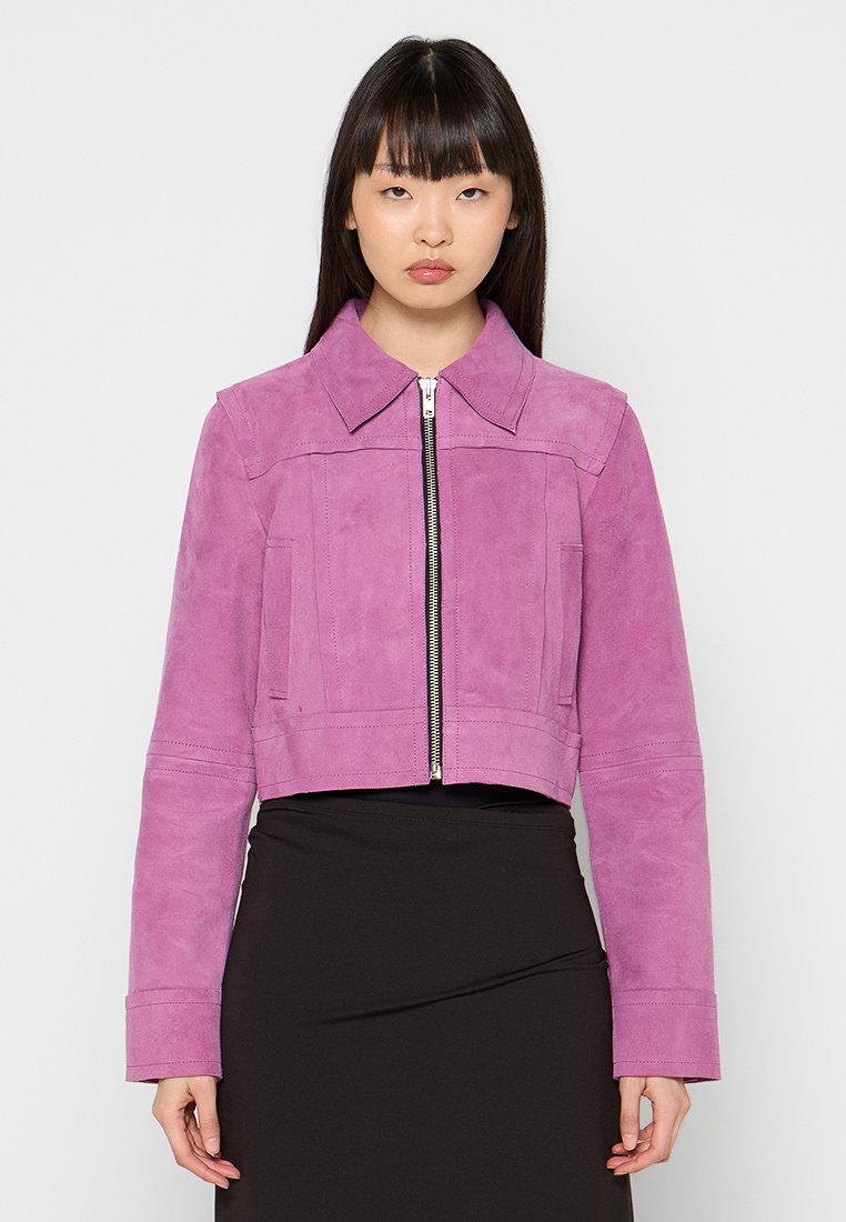 STAND STUDIO Leren jas paars