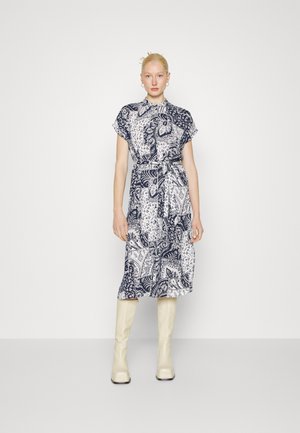 Vero Moda Tall VMEBBA CALF SHIRT DRESS - Kasdienė suknelė - navy blazer/ebba