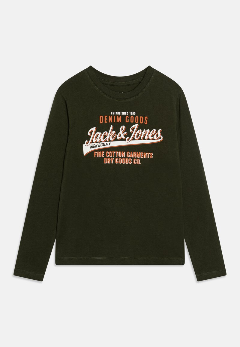Jack & Jones Junior JJELOGO TEE O NECK - Top dugih rukava - kombu green/white/marmelade