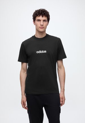 adidas Sportswear ESSENTIALS LINEAR SINGLE TEE - T-shirt con stampa - black white