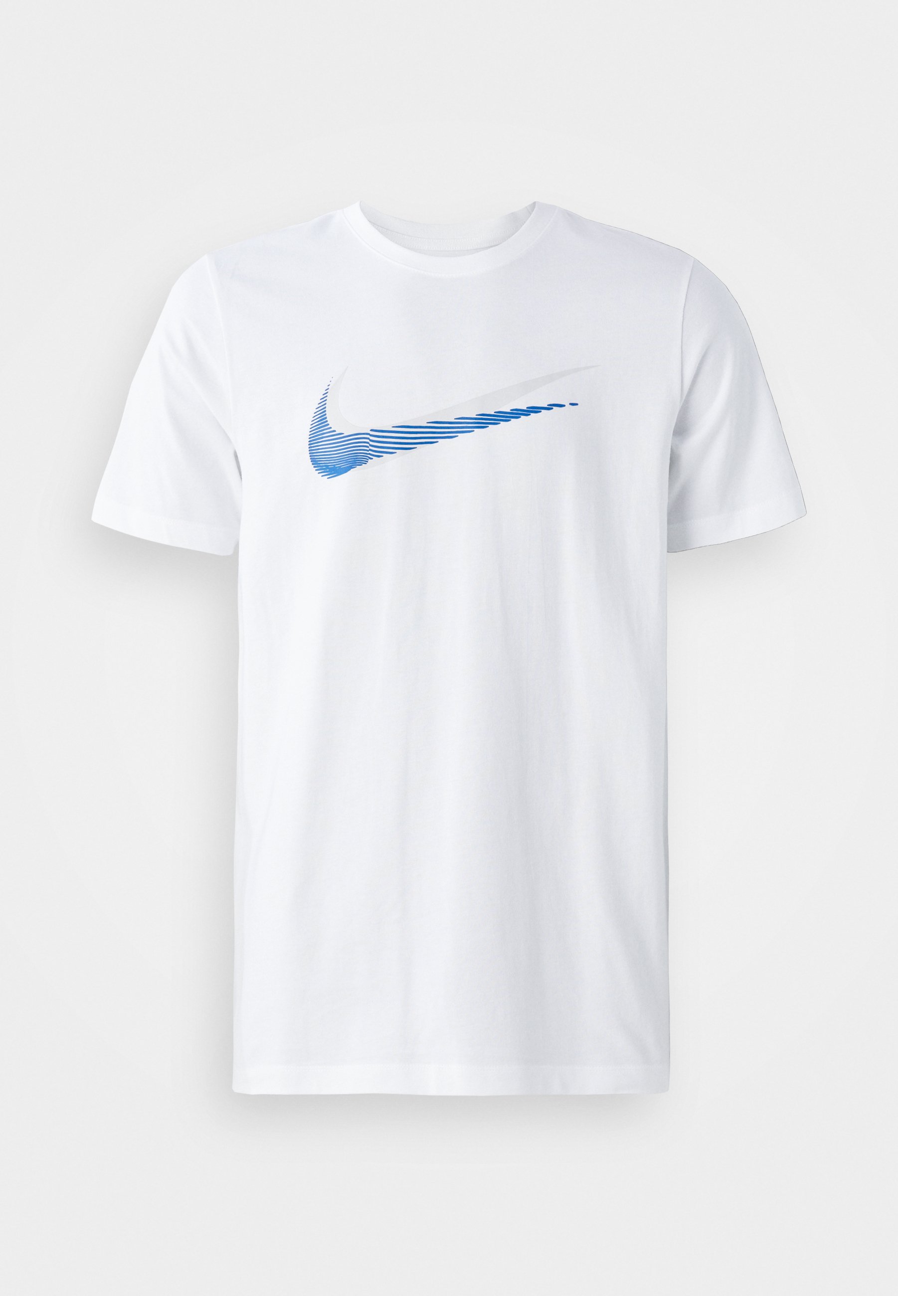 white and blue nike top