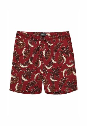 Men Plus, VISCOSE BERMUDA SHORTS, ALL-OVER PRINT, ELASTICATED WAISTBAND, UP TO 8 XL - Træningsbukser - burgundy red
