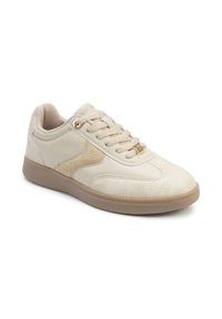 Beez sneaker, mille tekstuuriga kunstnahast, sobivate paeltega ja peene mustriga kattega. Kummist põhja ja minimalistik disain.