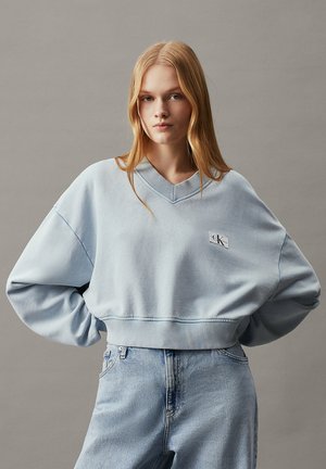 Calvin Klein Jeans V-NECK - Sweatshirt - dusk blue