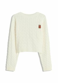 EMBROIDERED CABLE-KNIT - Pulóver - beige