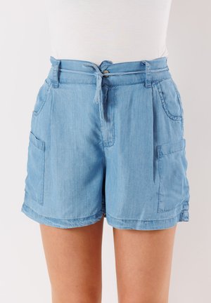 CON CINTURA - Shorts di jeans - blu jeans