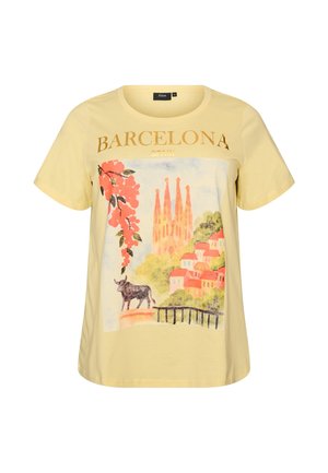 Zizzi, T-Shirt print - gelb