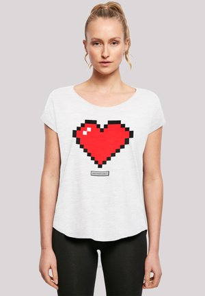 PIXEL HERZ  HAPPY PEOPLE - Print T-shirt - weiß