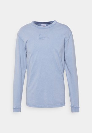 SMALL SIGNATURE WASHED UNISEX - Tops ar garām piedurknēm - blue