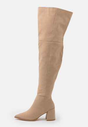 Kozačky nad kolena - beige