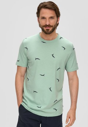 s.Oliver, MIT ALLOVER - T-Shirt print - ozeangrün