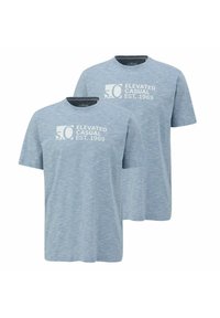 s.Oliver RUNDHALS KURZARM MODERN LOGO  2ER PACK - T-Shirt print - hellblau