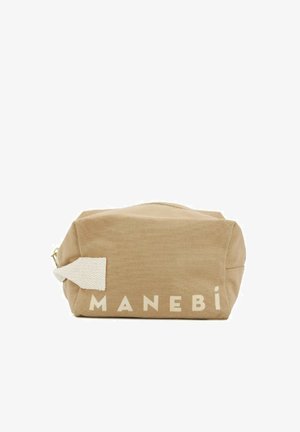 Manebí, LARGE BEAUTY - Beauty case - desert w ecru logo