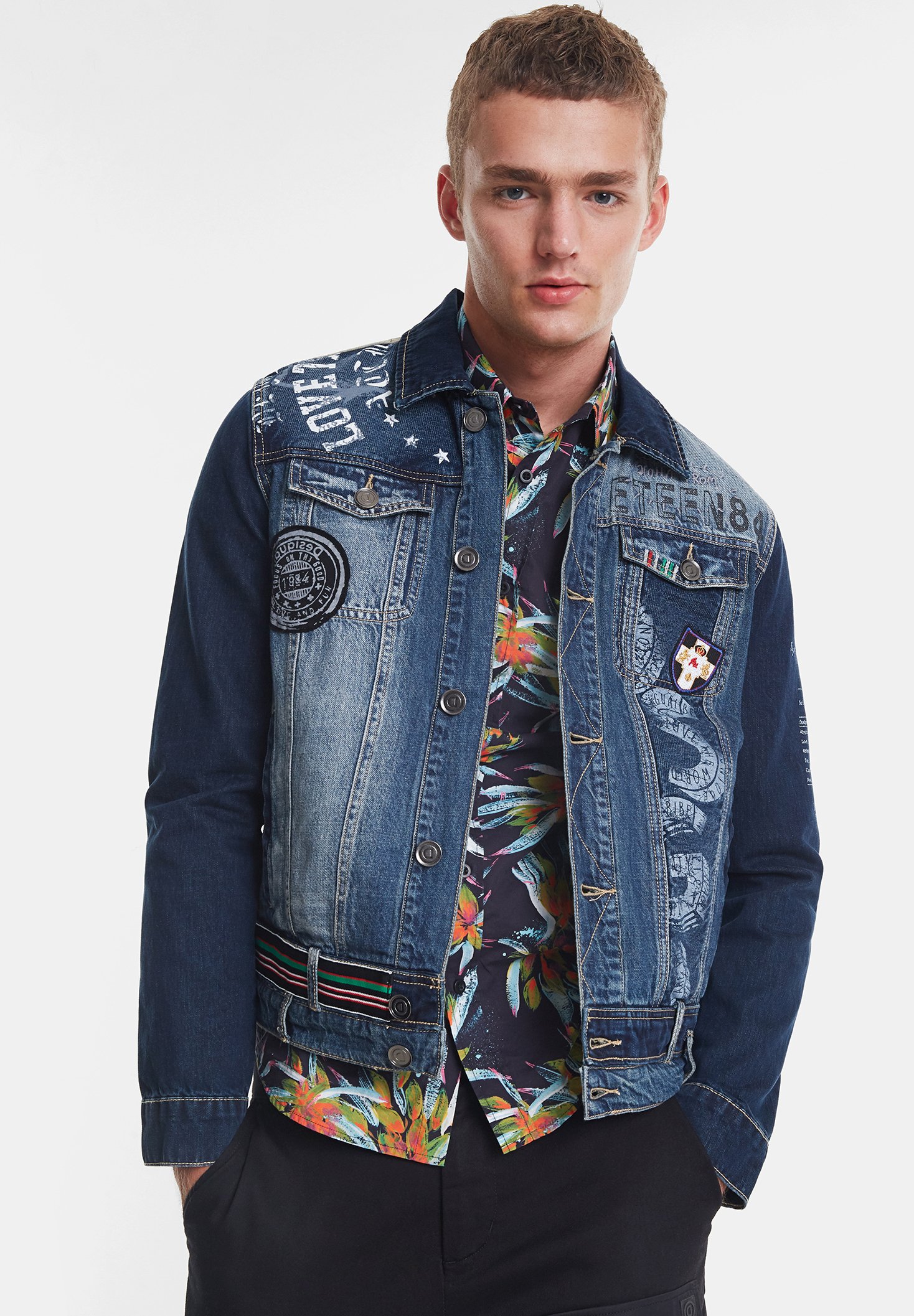 Desigual CHAQ ADAM Jeansjacka blue Zalando.se Desigual Jeansjacka blue Zalando.se
