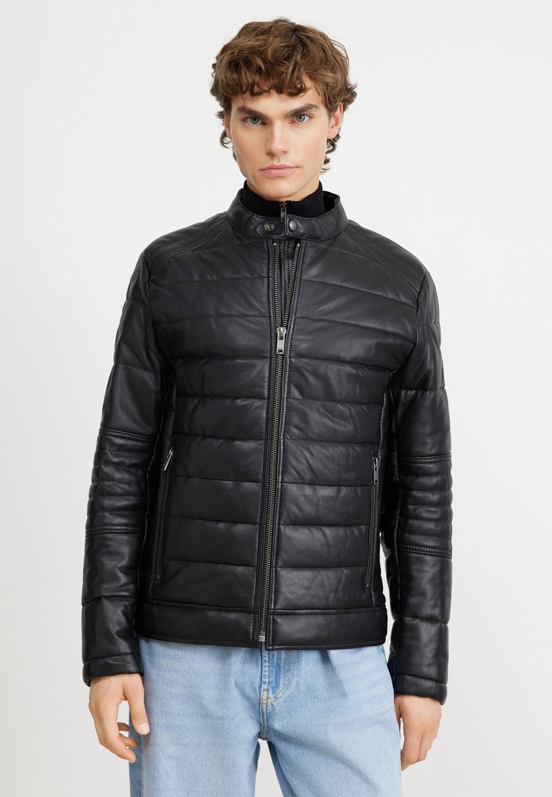 BOSS JOLOMI Veste en cuir black/noir ZALANDO.FR