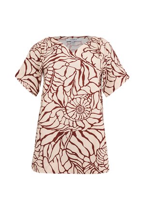 YOEK, YOEK DAMEN TUNIKA MIT DRUCK - Bluse - dunkelrot