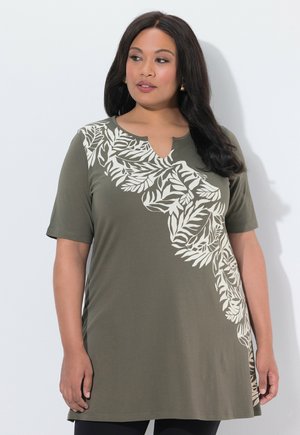 A-LINIE  TUNIKA-AUSSCHNITT - T-shirts print - olive grey