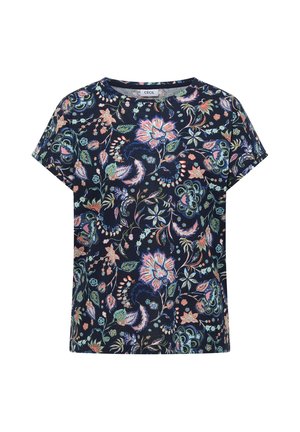 Cecil, T-SHIRT MIT BOAT NECK UND PRINT - T-Shirt print - urban dark blue